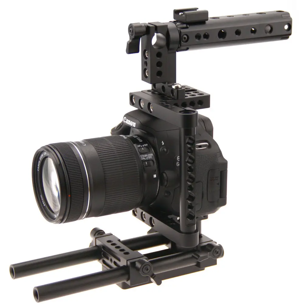 CAMVATE Aluminum Rod Rig DSLR Cage Top Handle Grip Camera Stabilizer