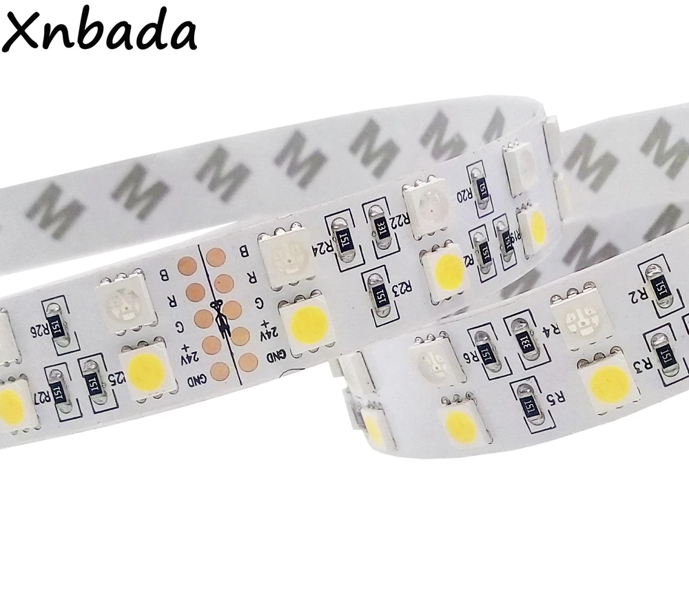 5 м RGBW RGBWW светодиодный светильник 5050SMD двухрядный 120 светодиодов/м RGB+ белый/RGB+ теплый белый гибкий светодиодный ленточный светильник DC24V