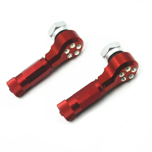 cheap Motorcycle Red CNC Wheel Tire Valve Stem Caps For Honda Suzuki Street bike Dirt bike Dual Sport Bike Chopper Touring Cruser Atv