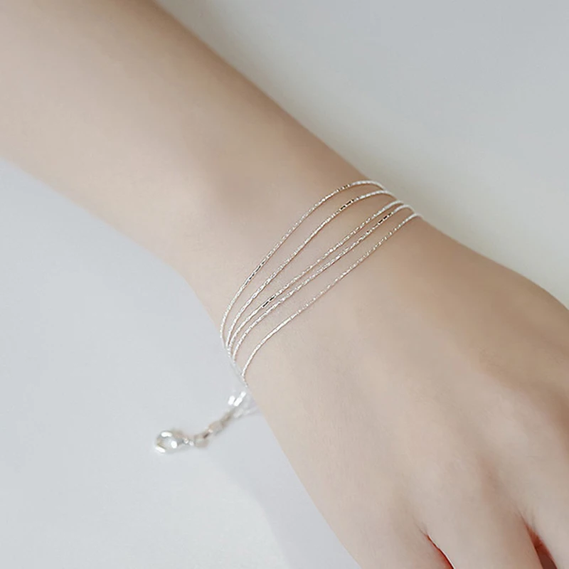 Elegant S925 Sterling Silver Multilayer Bracelets Fashion Wedding