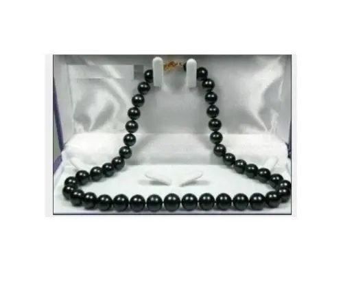 

HOT 0015580 BEAUTIFUL HUGE 18" 10-11MM PERFECT ROUND SOUTH SEA BLACK PEARL NECKLACE 14K