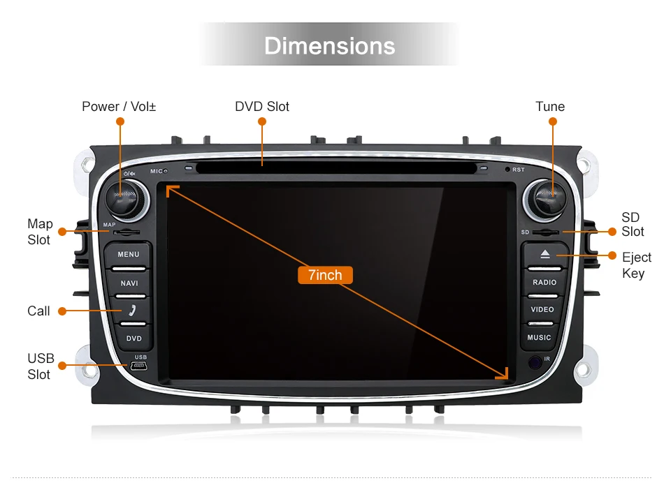 Best Octa Core Android 9.0 Car DVD GPS 2 Din for FORD/Focus/S-MAX/Mondeo/C-MAX/Galaxy/Kuga Multimedia Player Wifi Car Radio Video OBD 0