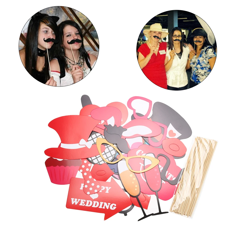 

3 Styles 31pcs DIY Photo Props Wedding Decoration Birthday Party Kids Favors Fun Mask Photography Event Supplies Photo Booth