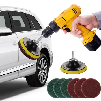 

Electric Drill Scouring Pad Wheel Self-Adhesive Disc Shaft Buffing Cleaning Tool