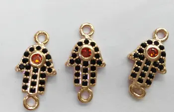 

Assorted CZ Micro Pave Diamond paved spacer beads Jewelry findings Micro Pave Brass hamsan Connector beads earrings
