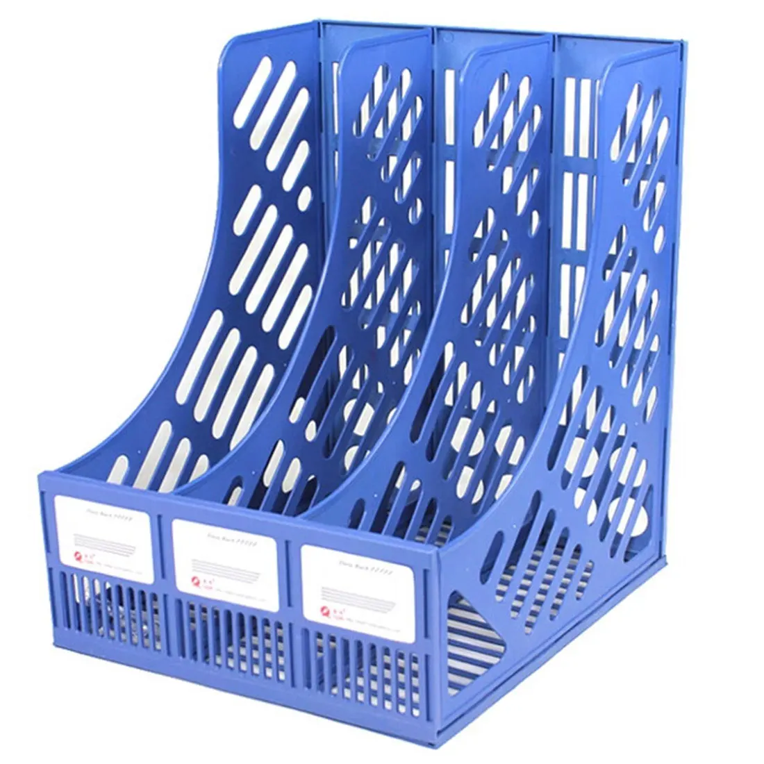 

Storage File Folder Three-grids Plastic File Storage Box Office Study Desktop Organizer Shelf for Books Documents