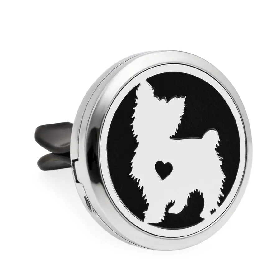 Собака породы хаски собака Тедди слон 30 мм диффузор медальон зажим для автомобильной вентиляционной решетки ароматерапия эфирное масло парфюм медальон Магнитный 10 подушек - Окраска металла: HG667