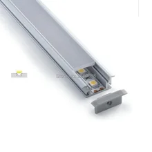 50X1 м наборы/лот плоский алюминиевый профиль Светодиодная лента и водонепроницаемый светодиодный канал для встраиваемых напольных или заземленных ламп