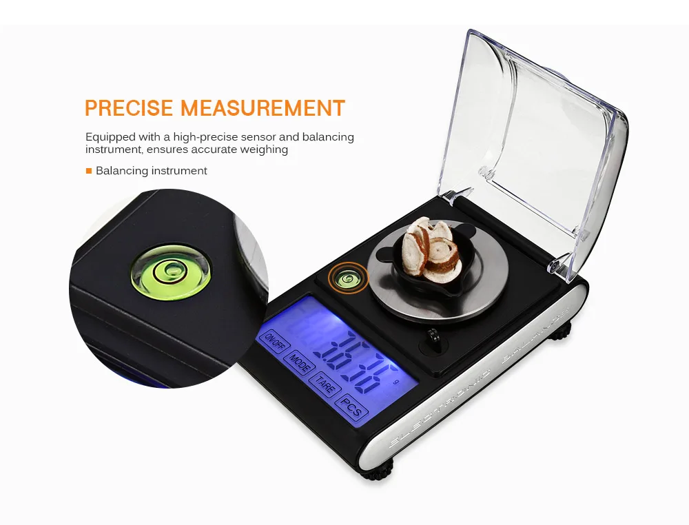 50g / 0.001g High Precision Touch Screen Portable Electronic Digital Diamond Jewelry Scale Gold Lab Balance