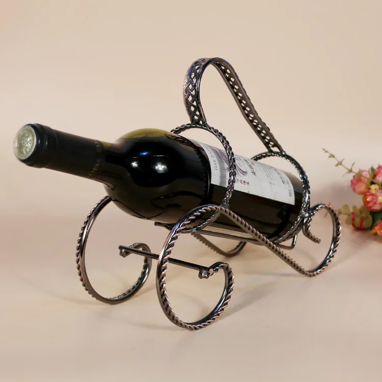1PC Twist iron wine rack bronze wine holder bold European creative Wine frame Home Furnishing