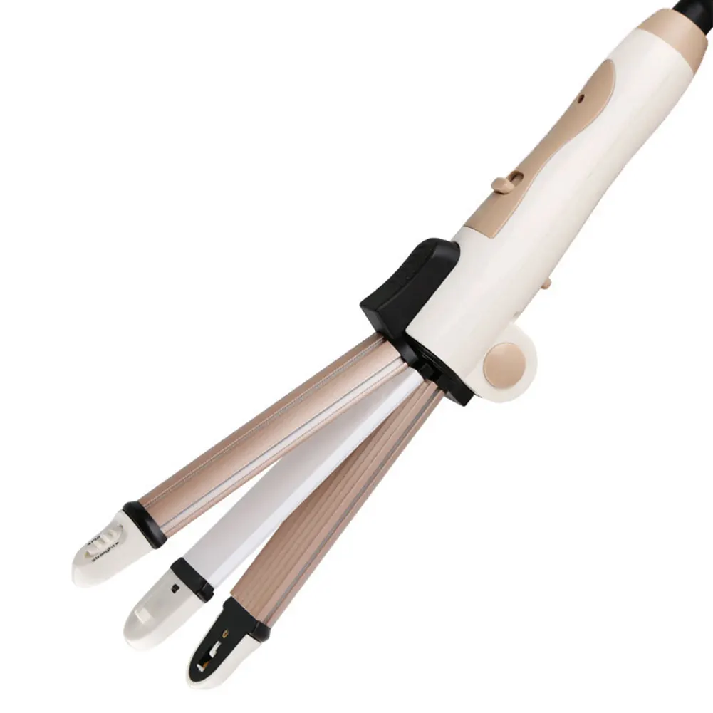 

3 In 1 Daily Use Straight Wave Flat Iron Rollers Easy Use Plug-In Rotatable Hair Curler Salon Ceramic Folding Styling Tools