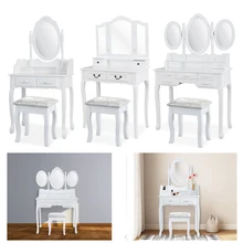 Dresser Make up Desk solid wood Dressers Dressing table dormitorio Tocador coiffeuse 1/3 Mirror 4/7 Drawers with Stool Dresser Make up Desk solid wood Dressers Dressing table dormitorio Tocador coiffeuse 1/3 Mirror 4/7 Drawers with Stool