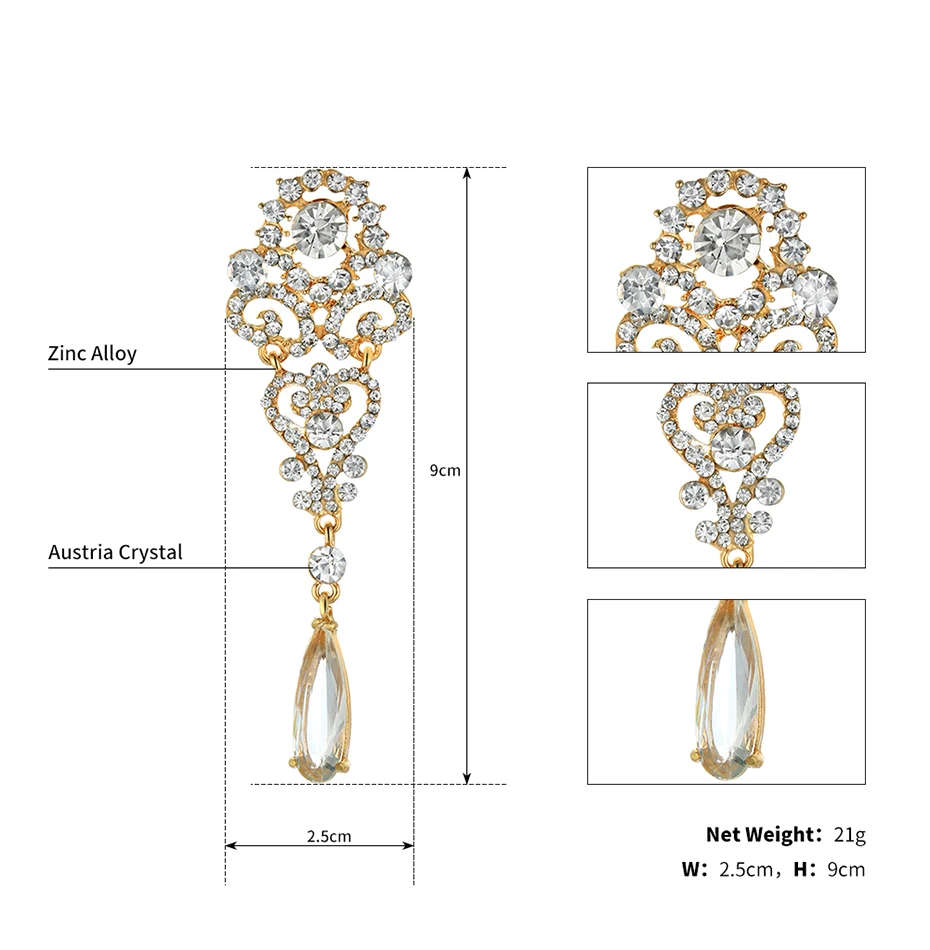 Miallo, новинка, Кристальные женские длинные висячие серьги для девушек, вечерние, свадебные стразы, серьги для невесты, подружек невесты