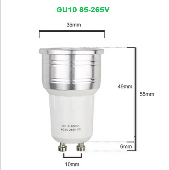 MR11 светодиодный светильник лампы 3W 12V 35 мм Диаметр Яркий Мини точечный светильник лампа GU5.3 GU10 светодиодный лампы 220V 110V COB E27 E14
