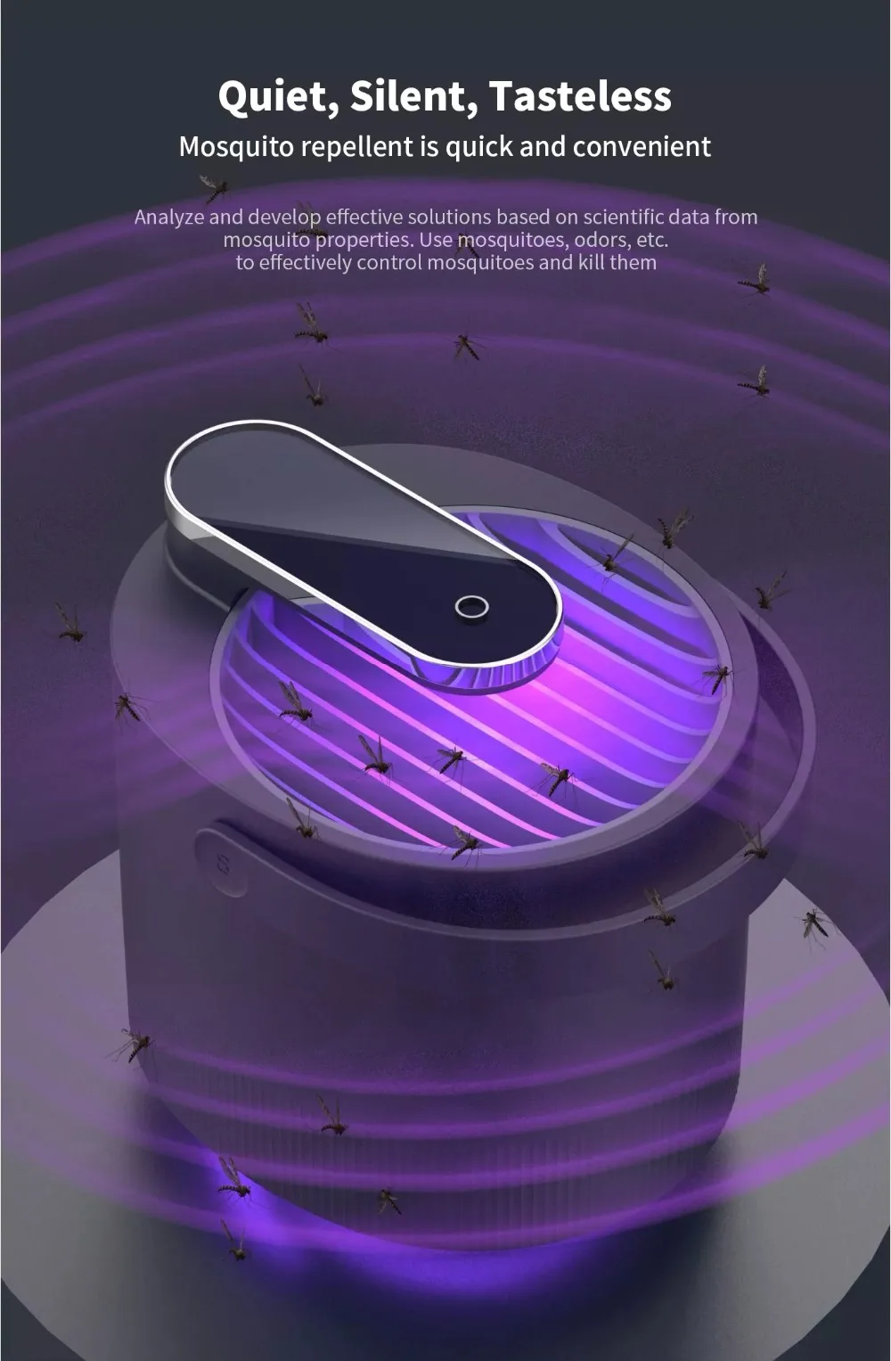 Newest Xiaomi Mijia Mosquito Killer Lamp USB Electric Photocatalyst Mosquito Repellent Insect Killer Lamp Trap UV smart Light (5)