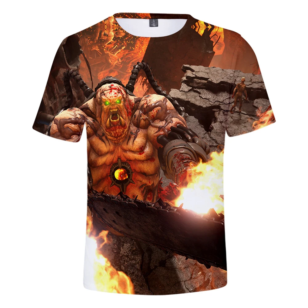 2019 Newest 3D Print doom eternal Cool T-Shirt Men Short Sleeve Summer Tops T Shirt Tshirt Male Fashion T-shirt maleXXS-4XL tide