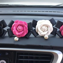 Автомобильный освежитель воздуха с бантом и цветком на клипсе, модный освежитель воздуха для автомобиля с 2 свободными ароматами, креативное украшение XCZ689