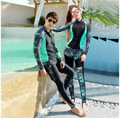 

Rash Guards Swimwear For Women's Windsurf Suit Surfing Swimsuit Women Sailing Clothing Rush Guard Couples Men Zipper Long Sleeve