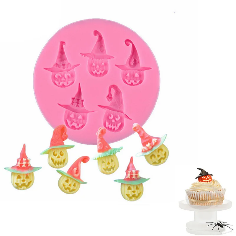 5 Holes Halloween Pumpkin Silicone Cake Mold Fondant Chocolate Candy