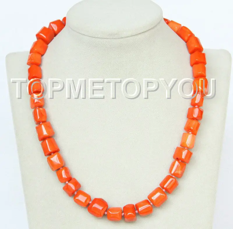 

Free Shipping >> new hot Baroque circular column 11X13mm pink coral necklace E2925