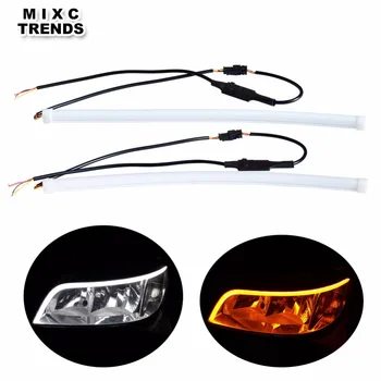 

2Pcs Car Styling Auto DRL Daytime Running Light 30cm Flexible Waterproof Turn Signal Daylights Super Bright Driving Fog Lights