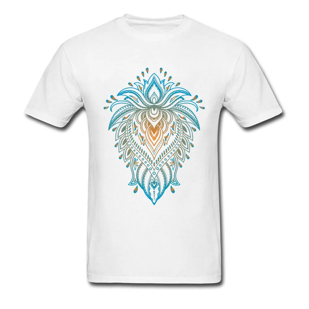 abstract mandala O-Neck T-Shirt Mother Day Tops Shirts Short Sleeve 2018 New Fashion Cotton Summer Tops Tees Simple Style Men's abstract mandala white