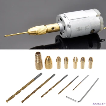 

12Pcs 0.5-3mm Electric Hand Press Drilling Micro Twist Drill Bit Chuck Set Tool