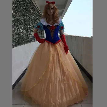 

Sexy Girls Women Snow White Cosplay Lace Party Costumes For Women Clothes+Gloves+Hair Ribbon Free Shipping Costume