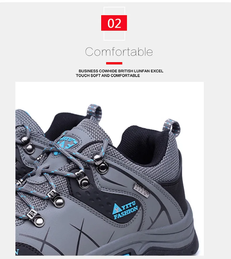 Men Hiking Shoes Waterproof Anti-Skid Outdoor Trekking Shoes High Quality Climbing Sneakers Man Sports Shoes Plus Size 39~47 (5)