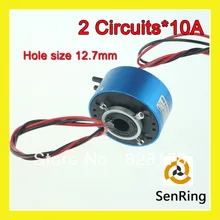 Мини вращательное соединение разъема 2 схемы 10A с отверстием size12.7mm сквозных отверстий токосъёмное кольцо