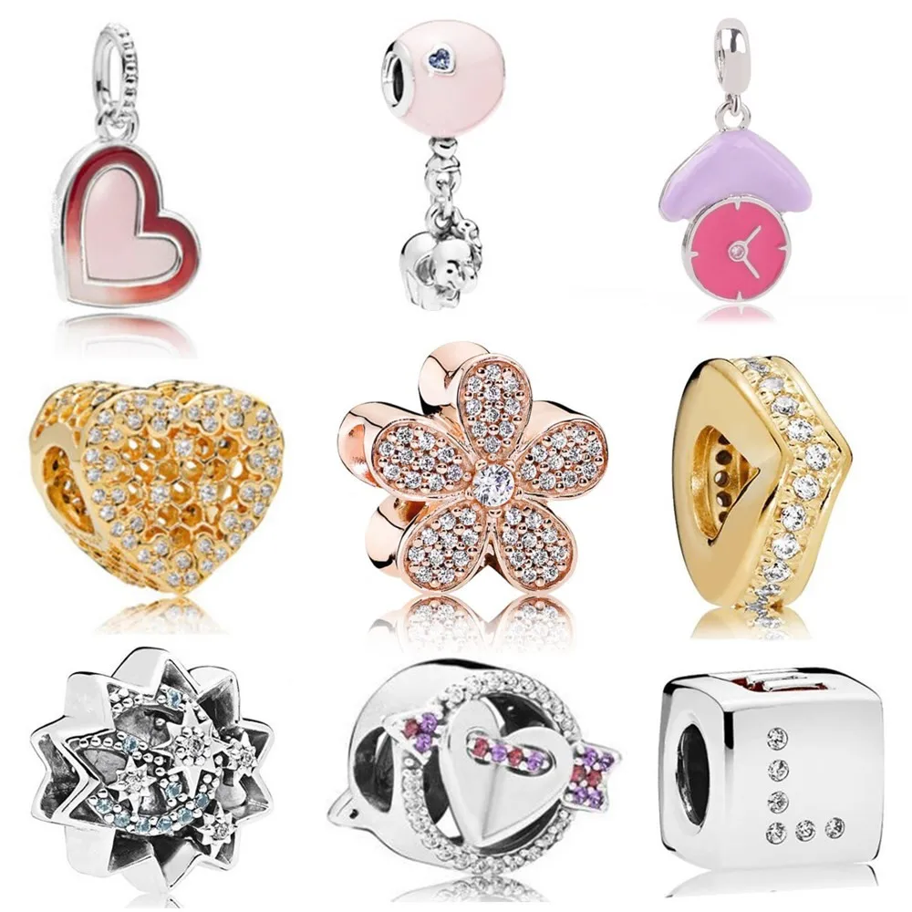 

AIFEILI Jewelry European Pendant Series Suitable for Pandora The New Charm Beads Personality Bracelet Gift Tower Love Silver