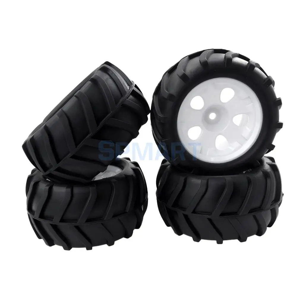 4Pcs 85mm Black Rubber Tire Tyres for 1/10 HSP HPI ZD Racing WPL Wltoys RC Rock Crawlers