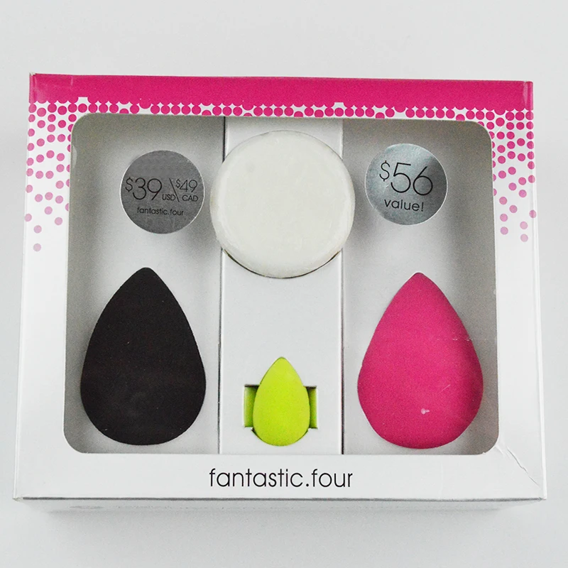 

2016 Beauty Water Expand Pink Black Mini Green Miracle Complexion Egg Shape Latex Free Fantastic Four Blender Makeup Sponge Set