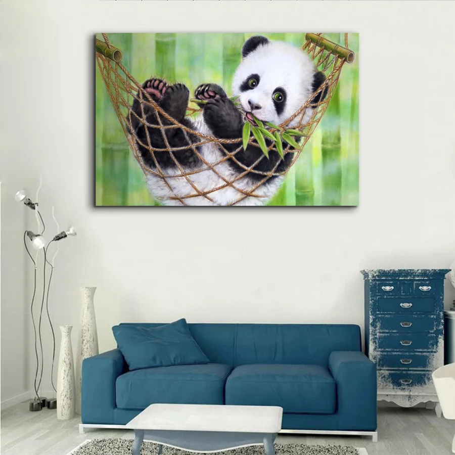 

1 Piece Panda Animal Lovely Hot Wall Art Picture Home Decoration Living Room Canvas Print Wall Picture for kid Room