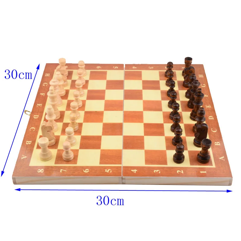 

Chess Board Wooden Folding Chessboard Set Pieces 30cm*30cm Children Entertainment Gift School Tournament Checkers