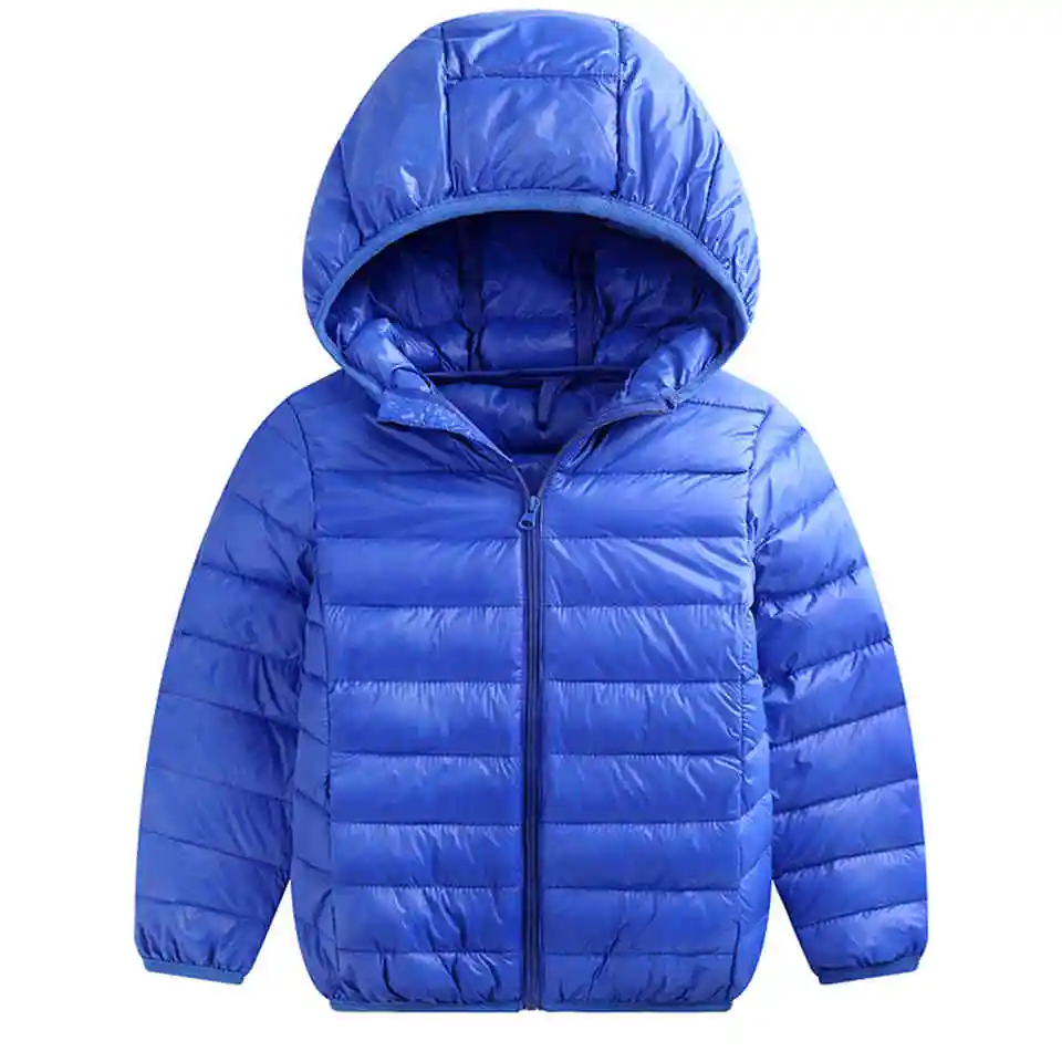Детская куртка-пуховик; Верхняя одежда для мальчиков и девочек; осеннее теплое пальто с капюшоном; парка для подростков; детская зимняя куртка; От 1 до 15 лет; Прямая поставка - Цвет: Небесно-голубой