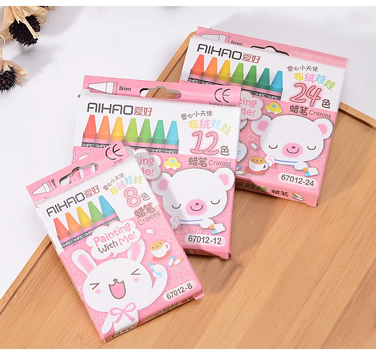 Kawaii Animal Art Markers Pen Cute Colored Print Non-Toxic Crayon Oil Painting Stick Highlighters Pens School Stationery Gift