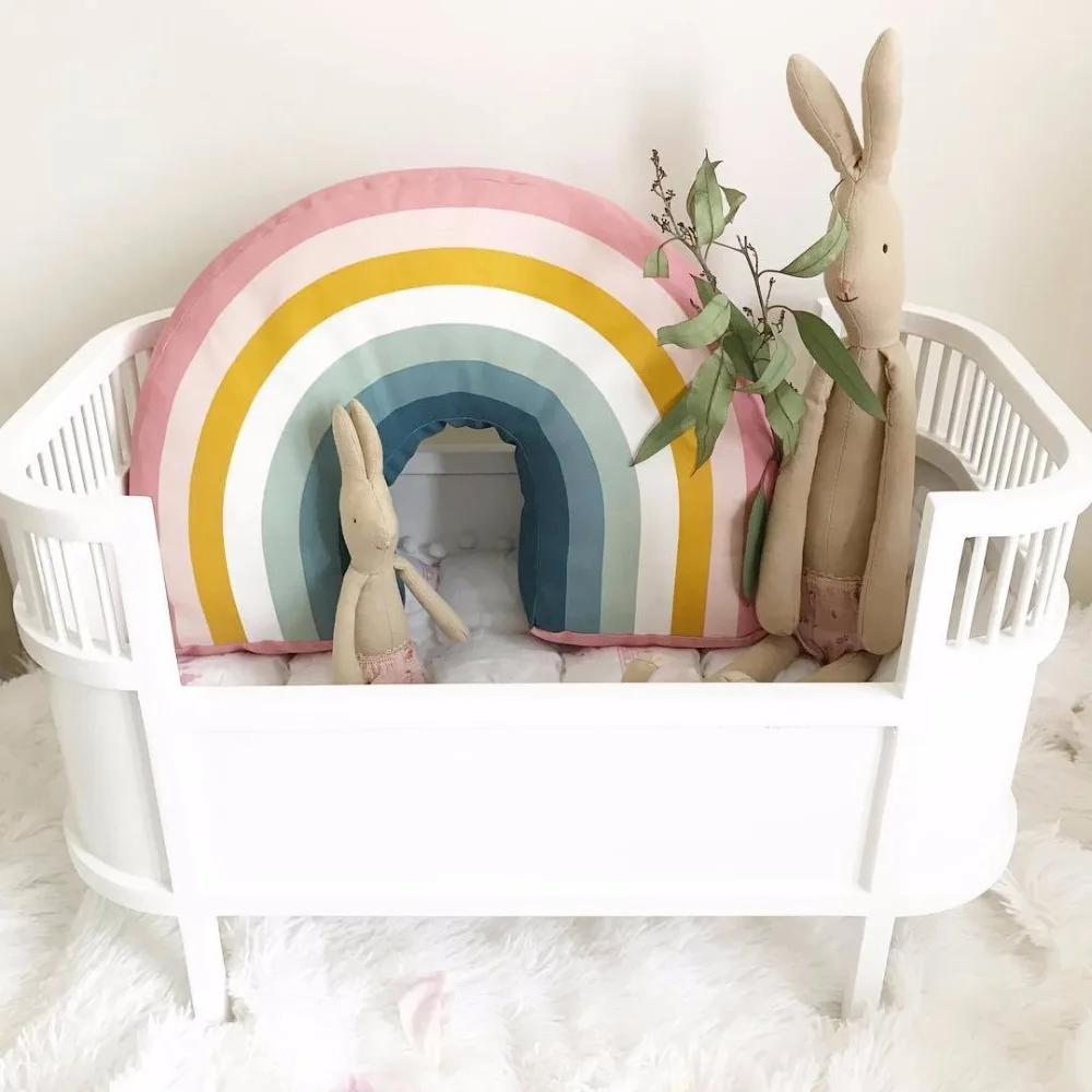 Нордическая Радужная Подушка 25x35 см, детские игрушки с радужной расцветкой, мягкая декоративная мягкая подушка, мультяшная детская подушка, декоративная детская комната