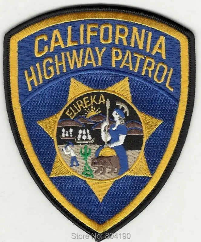 

4.5" Large CALIFORNIA HIGHWAY PATROL U.S. CHiPs Crew Logo TV Series punk rockabilly applique sew on/ iron on patch Wholesale