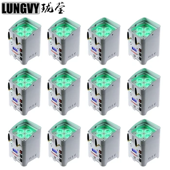 

Free Shipping 12pcs/lot Mini Led Par Battery 4x6W Led Spotlight Battery Wifi Par Led RGBWA UV Wifi Uplight For Weddings