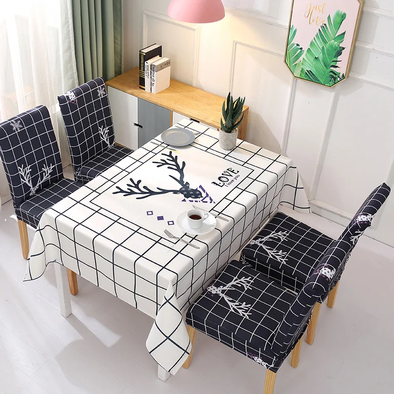 

Waterproof fabric decoration table cloth tablec loth and chair set elastic all-inclusive chair cover