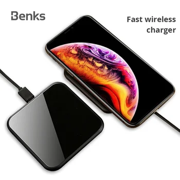 

Benks 10W Fast Wireless Charger For Samsung S10/S9/S8/Note9 Tempered Glass Qi Wireless Charger for iPhone XsMax/Xr/8Plus AirPods