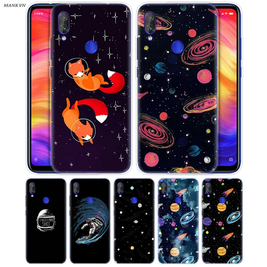 

Phone Case for Xiaomi Mi Play 8 A2 6X Soft TPU Cover For Redmi 6 6A Note 7 6 5 4 4X Lite Pro Space Fox Dark Print Cover Shell