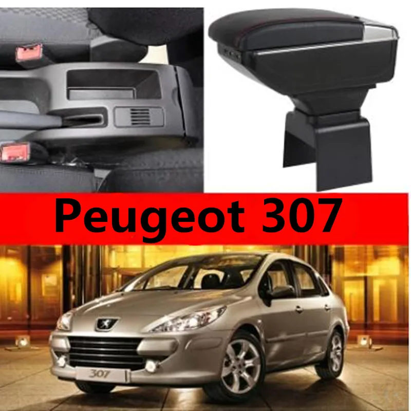 Для peugeot 307 подлокотник коробка центральный магазин содержимое коробка Подстаканник Пепельница интерьер автомобиля-Стайлинг украшения аксессуары 04-13