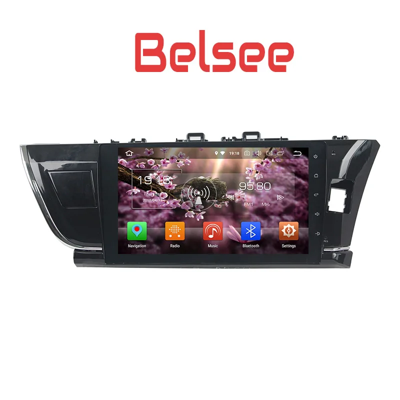 Best Belsee Android 8.0 Head Unit 10.1 inch touch screen radio DVD GPS Navigation for Toyota Corolla 2014 2015 Stereo Octa Core 4+32g 4