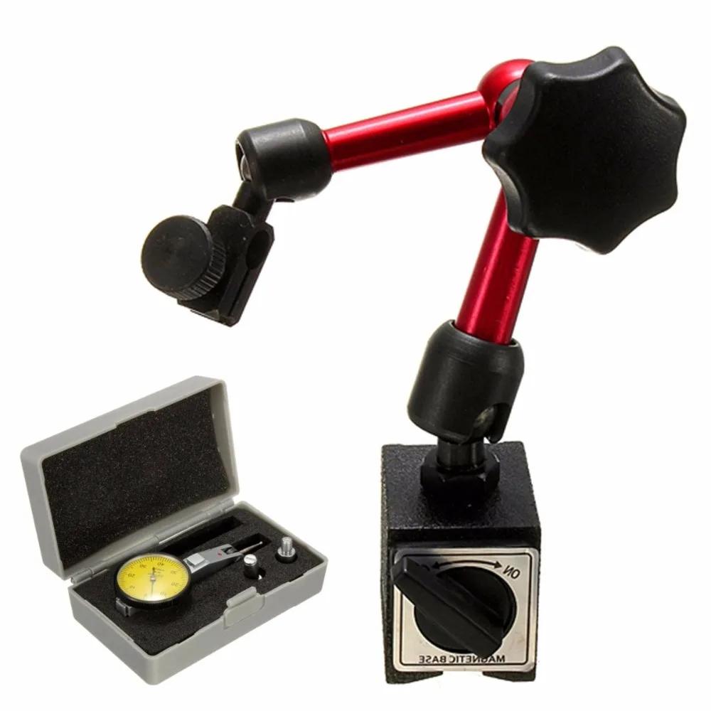 Billig Neue Mini Universal Flexible Messuhr Magnetische Basis Halter Stehen Magnetische Korrektur Gauge Stand Anzeige Werkzeug