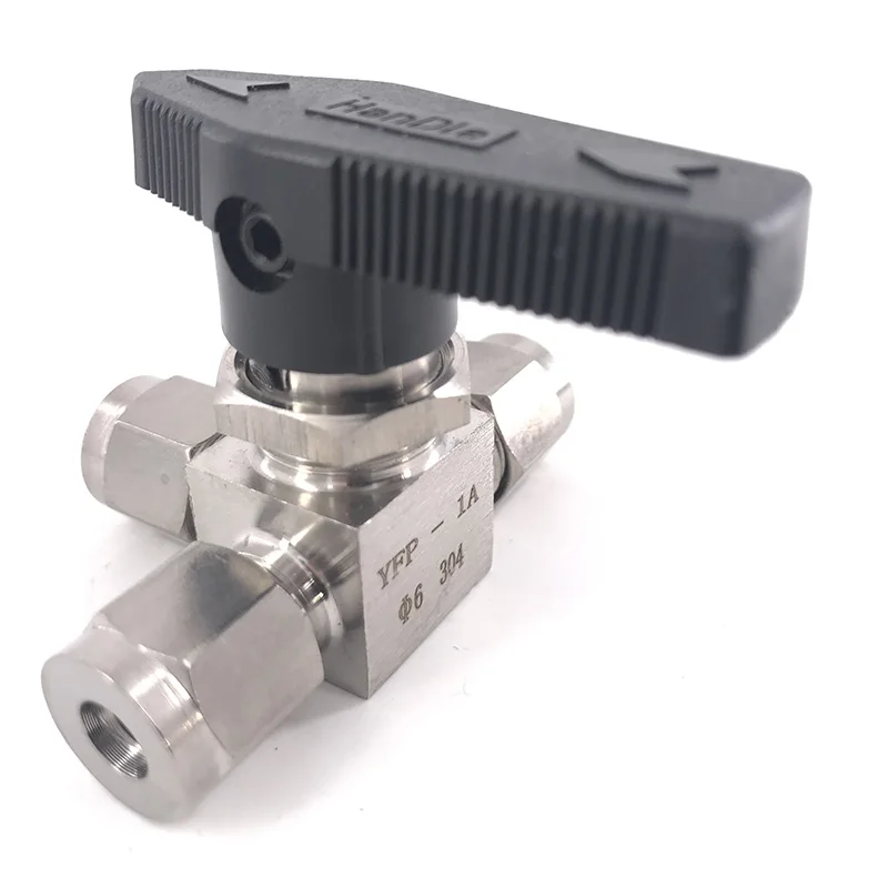 

Tee Ball valve 3 6 8 10 mm 3/8" hard tube stainless steel 304 card set acid proof 3 way Horizontal Panel Switching ball valve