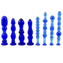 8PCS/lot Pyrex Glass Butt Anal Beads Unisex Anal Butt Plug Sex Toys for Women Anal Masturbation Stimulation Adult Sex Products