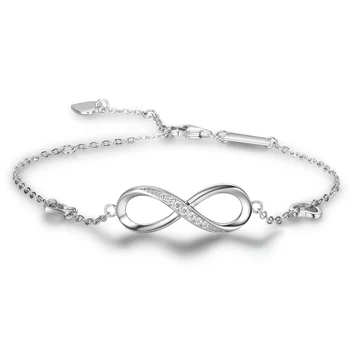 

WLP Trendy Silver Color New 8 Shape Geometric Adjustable Infinity Bracelets Wedding Bangles For Women Fashion Jewelry Gift