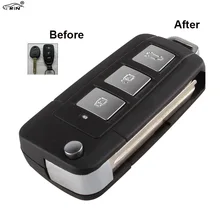RIN New 3 Buttons + Panic Modified Flip Remote Key Shell for HYUNDAI Elantra Sonata Genesis Car Keys Cover Fob